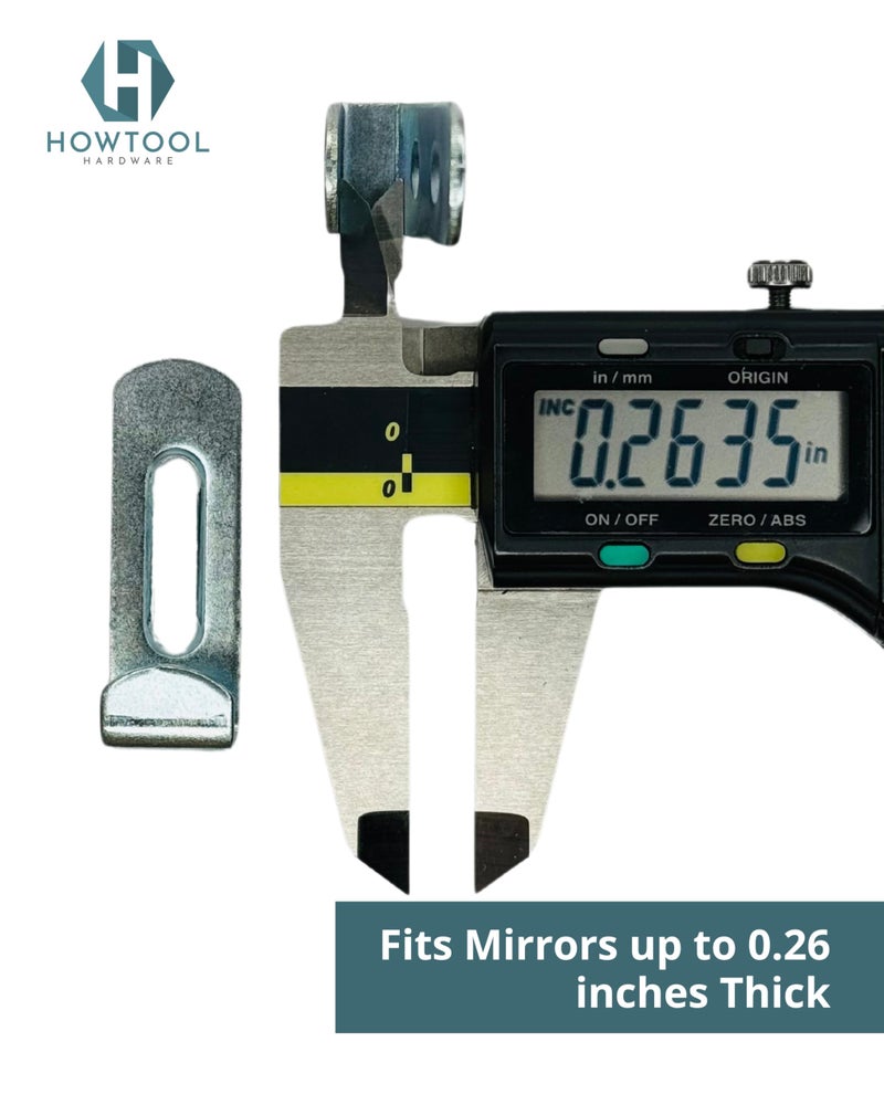 HOWTOOL Metal Hidden Mirror Clip Holders Zinc Plated with Screws, 8 Pack | HOWTOOL - Image 5